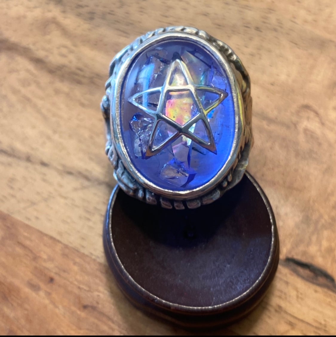 Alex Streeter - Angel Heart Ring in Cracked Blue | The Crooked Path